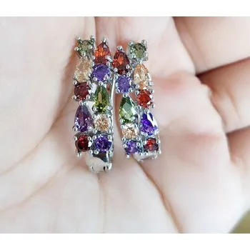 Náušnice Dámské náušnice s kamínky H845 vícebarevná