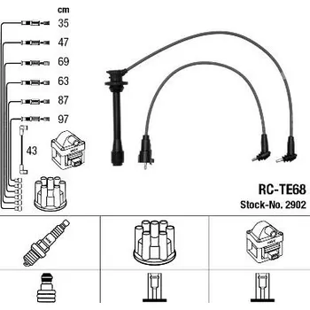 Zapalovací kabel Sada kabelů pro zapalování NGK RC-TE68