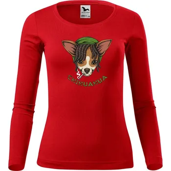 Dámské tričko DOBRÝ TRIKO Dámské bavlněné triko Čivava Velikost: XS, Barva: Červená