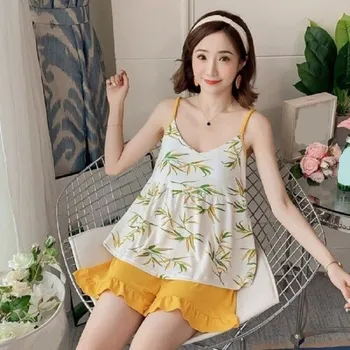 Dámské noční prádlo Dámské pyžamo P3042 žlutá L