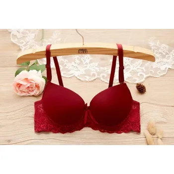 Podprsenka Dámská podprsenka zdobená krajkou vínová 80B