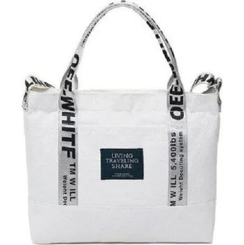 Kabelka Dámská plátěná kabelka M1033 bílá