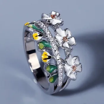 Prsten Dámský prstýnek s květinami D2282 10