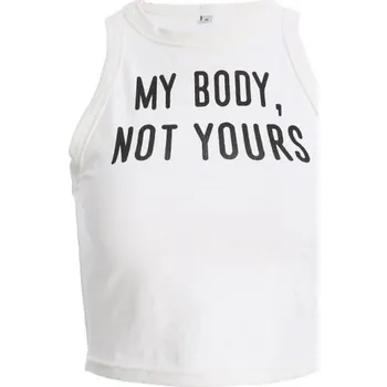 Dámské krátké tílko s potiskem bílá M