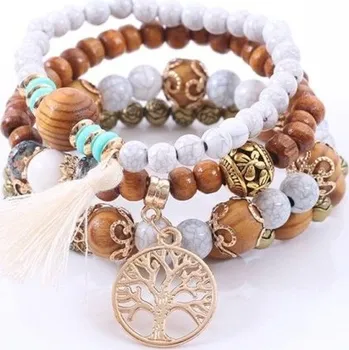 Náramek Dámský vícevrstvý náramek H261 bílá