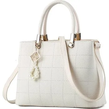 Kabelka Dámská kožená kabelka M1591 krémová