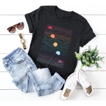 Dámské tričko Dámské tričko s motivem západu slunce černá XXL