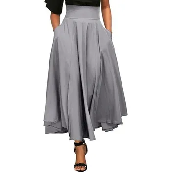 Dámská sukně Dámská sukně s kapsami šedá XL