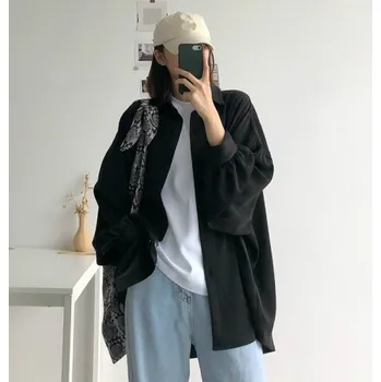 Dámská košile Dámská oversize košile P2451 černá L