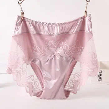 Kalhotky Dámské krajkové kalhotky do pasu A704 růžová M