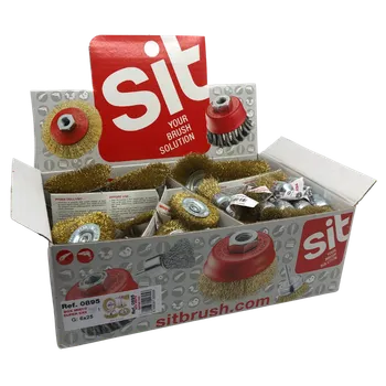 Brusný kotouč SIT Sada kartáčů z pomosazené oceli pro vrtačky (40 kusů)