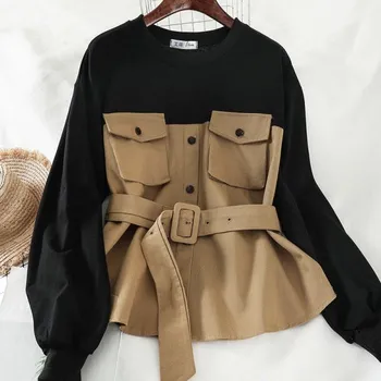 Dámská mikina Dámská mikina s opaskem světle hnědá