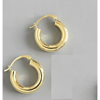 Náušnice Dámské kruhové náušnice R59 zlatá