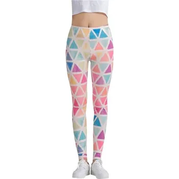 Dámské legíny Dámské 3D legíny s barevnými trojúhelníky