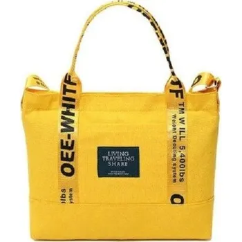 Kabelka Dámská plátěná kabelka M1033 tmavě žlutá