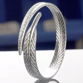 Náramek Dámský pevný náramek pírko