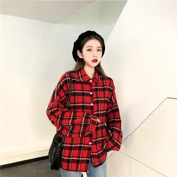 Dámská košile Dámská kostkovaná košile A1 červená