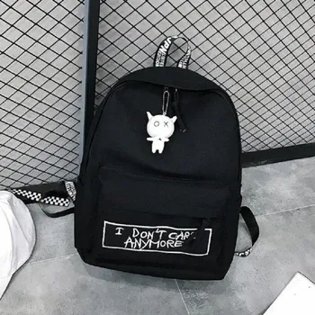 Sportovní batoh Dámský batoh s přívěskem E619 černá