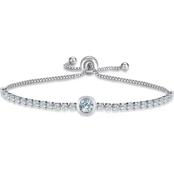 Náramek Dámský kamínkový náramek H121 stříbrná