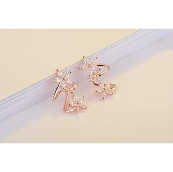 Náušnice Dámské lemující náušnice květiny starorůžová