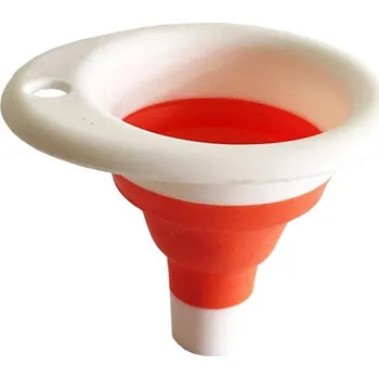 Nálevka Eurobatt Skládací silikonový trychtýř 5,5 cm oranžový/bílý