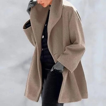 Dámský kabát P1786 světle hnědá XL