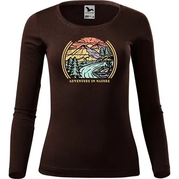 DOBRÝ TRIKO Dámské bavlněné triko Adventure in nature Velikost: 2XL, Barva: Khaki