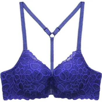 Podprsenka Dámská krajková podprsenka se zapínáním vpředu modrá 85B