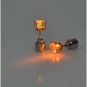 Náušnice Dámské svítící náušnice oranžová