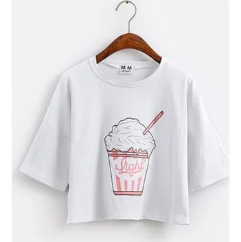 Dámské tričko Dámské stylové tričko se zmrzlinou J1782 bílá