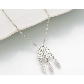 Náhrdelník Dámský náhrdelník s lapačem snů D398 stříbrná