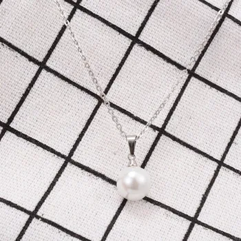 Náhrdelník Dámský náhrdelník s perlou D347 stříbrná