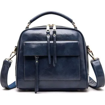 Kabelka Dámská kožená kabelka M1097 tmavě modrá