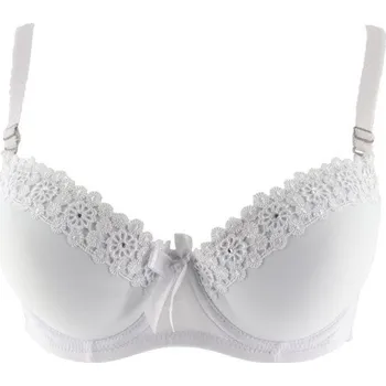 Podprsenka Dámská Push-up podprsenka s květinami bílá 80B