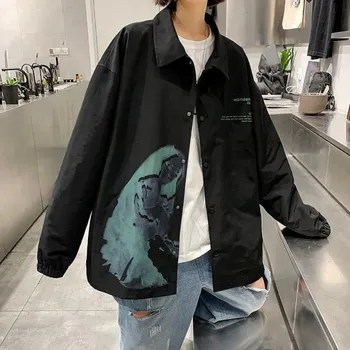 Dámská casual bunda Bunda na knoflíky černá 3XL