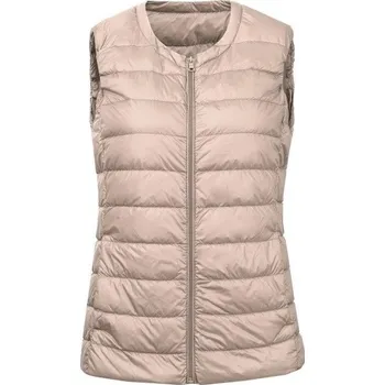 Dámská vesta Dámská péřová vesta P1363 béžova XL