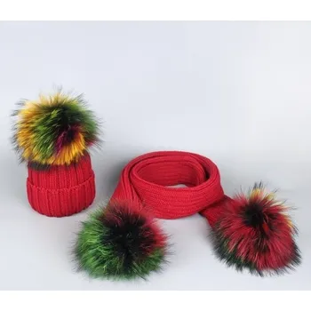 Šála Dámský zimní set čepice s šálou červená