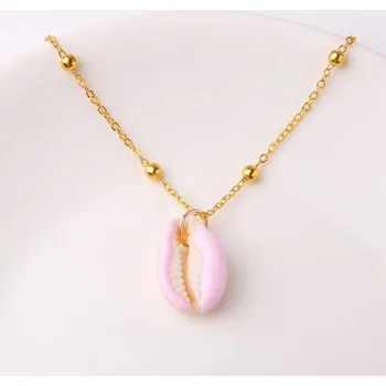 Náhrdelník Dámský náhrdelník s kuličkami a mušlí 11