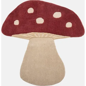 Koberec Bloomingville Vlněný koberec ve tvaru houby červený