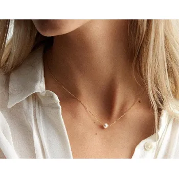 Náhrdelník Dámský náhrdelník s perlou D25 růžová 3