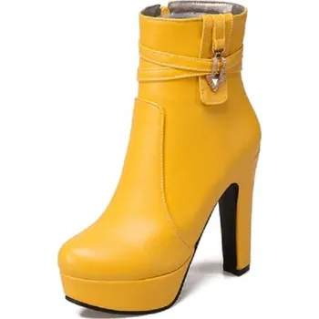 Dámské tenisky Dámské zimní kotníkové boty žlutá 34