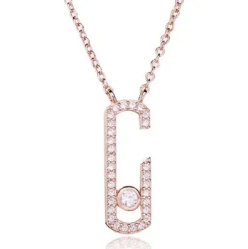 Náhrdelník Dámský náhrdelník písmeno C růžová