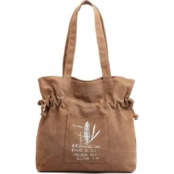 Kabelka Dámská plátěná taška M1565 hnědá