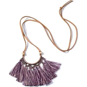 Náhrdelník Dámský náhrdelník - STŘAPCE nachová