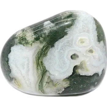 Drahý kámen Achát mechový tromlovaný L - cca 2,5 - 3 cm