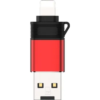 Čtečka paměťových karet Čtečka paměťových karet 3v1 červená