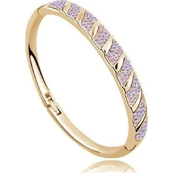 Náramek Dámský pevný náramek s kamínky H547 zlatá 4