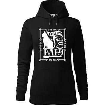 Dámská mikina DOBRÝ TRIKO Dámská mikina s potiskem Cat baby Velikost dámské mikiny: 2XL, Barva: Černá