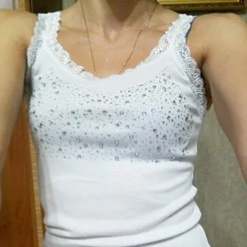 Dámské tílko s kamínky B146 bílá