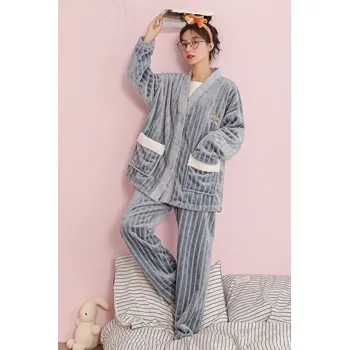 Dámské pyžamo Dámské hřejivé pyžamo P3154 L 2